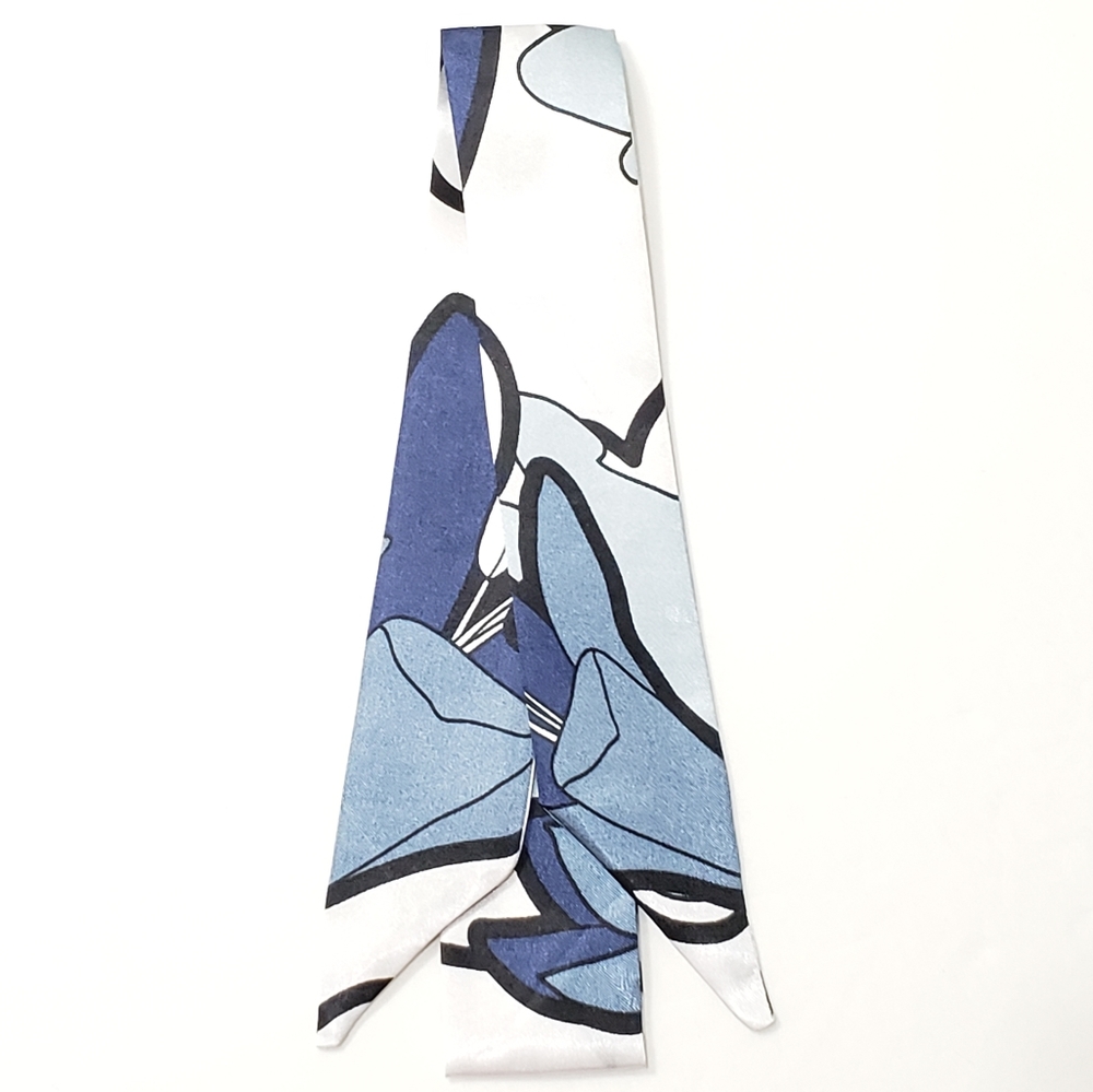 ⤵️⤵️1pc Blue Arts Design Satin Scarves